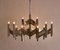 Large Vintage Chromed Metal and Brass Chandelier from Sciolari, 1970s 4