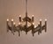 Large Vintage Chromed Metal and Brass Chandelier from Sciolari, 1970s, Image 4