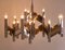 Large Vintage Chromed Metal and Brass Chandelier from Sciolari, 1970s, Image 2