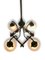 Vintage Scandinavian Metal, Brass, and Wood 4-Arm Chandelier, 1970s 3