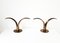 Mid-Century Scandinavian Brass Candleholders from Sweden-Lily, Set of 2 1