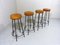 Wrought Iron Bar Stools, 1950s, Set of 4 5