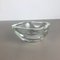 Mid-Century Italian Heavy Clear Murano Glass Shell Bowl from Cenedese Vetri 1