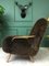 Vintage Art Deco Brown Sheepskin Armchair 4