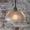 Industrielle Mid-Century Deckenlampe aus Glas 4