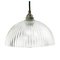 Industrielle Mid-Century Deckenlampe aus Glas 1