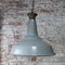Lámpara colgante británica industrial Mid-Century de esmalte gris, Imagen 4