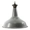 Lámpara colgante británica industrial Mid-Century de esmalte gris, Imagen 1