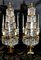 Antique French Bronze and Lead Crystal Girandoles Table Lamps, Set of 2 5