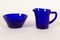 Vintage Danish Model Broksø Blue Glass Set by Jacob E. Bang for Holmegaard, Set of 4, Image 6