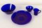 Vintage Danish Model Broksø Blue Glass Set by Jacob E. Bang for Holmegaard, Set of 4, Image 4