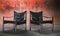 Mid-Century Safari Leather Lounge Chairs by Johanson Design, Set of 2 4