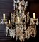 Lámpara de techo italiana estilo Maria Therese antigua de cristal y latón, Imagen 3