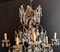 Lámpara de techo italiana estilo Maria Therese antigua de cristal y latón, Imagen 4