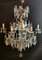 Italienische Deckenlampe aus Kristallglas und Messing im Maria Therese Stil 1