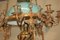 Antiker Kronleuchter aus Bronze & Opalglas 10