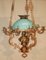 Antiker Kronleuchter aus Bronze & Opalglas 1