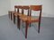 Danish Teak and Leather Dining Chairs, 1960s, Set of 4, Image 4