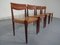 Danish Teak and Leather Dining Chairs, 1960s, Set of 4 3