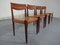 Danish Teak and Leather Dining Chairs, 1960s, Set of 4, Image 3