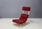 Mid-Century Japanese Red Lounge Chair, 1950s 1