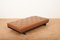 Sofá cama de haya lacada en gris y cuero marrón, años 60, Imagen 9