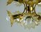 Brass and Amber Glass Ceiling Lamp, 1970s 6