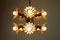Brass and Amber Glass Ceiling Lamp, 1970s 7