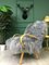 Vintage Art Deco Gray Sheepskin and Bentwood Armchair 2