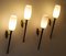 Opaline Glass, Metal, and Brass Sconces, 1950s, Set of 4 5