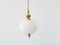 Mid-Century Opaline Glass and Brass Ceiling Lamp, 1960s, Image 11