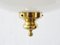 Mid-Century Opaline Glass and Brass Ceiling Lamp, 1960s, Image 9
