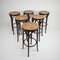 Vintage Bentwood and Cane Bar Stools by Michael Thonet, 1960s, Set of 6 1