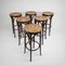 Vintage Bentwood and Cane Bar Stools by Michael Thonet, 1960s, Set of 6, Image 1