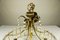 Vintage Plastic Crystal and Brass Chandelier, 1960s 11