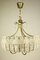 Vintage Plastic Crystal and Brass Chandelier, 1960s 1