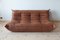 Vintage Brown Leather Sofas by Michel Ducaroy for Ligne Roset, 1970s, Set of 3 11