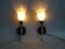 Brass, Glass & Wood Sconces, 1950s, Set of 2, Image 2