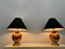 Tischlampen mit Bezug aus Blattgold, 1980er, 2er Set 3