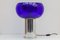 Lámpara de mesa con pantalla de vidrio azul cobalto de Doria para Doria Leuchten, años 70, Imagen 1