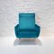 Blauer italienischer Mid-Century Sessel, 1950er 6