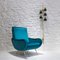 Mid-Century Italian Blue Lounge Chair, 1950s 8