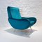 Fauteuil Bleu Mid-Century, Italie, 1950s 3