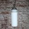 Industrial Porcelain, Opaline Glass, and Cast Iron Ceiling Lamp, 1950s, Image 5