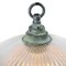 Industrielle Mid-Century Deckenlampe aus Glas von Holophane 3