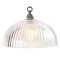 Industrielle Mid-Century Deckenlampe aus Glas von Holophane 2