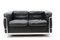 Schwarzes Vintage Modell LC 2 2-Sitzer Sofa von Le Corbusier für Cassina 1