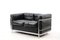 Schwarzes Vintage Modell LC 2 2-Sitzer Sofa von Le Corbusier für Cassina 2