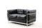 Vintage Black Model LC 2 2-Seater Sofa by Le Corbusier for Cassina 2