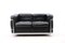 Schwarzes Vintage Modell LC 2 2-Sitzer Sofa von Le Corbusier für Cassina 5